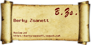 Berky Zsanett névjegykártya